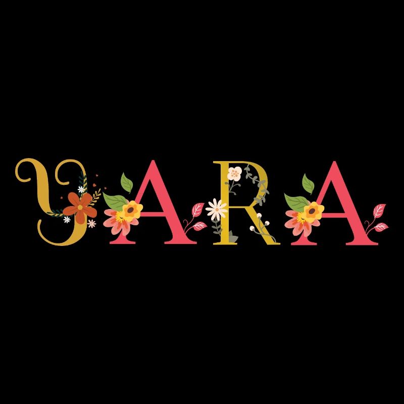 Le nom YARA décoré de fleurs