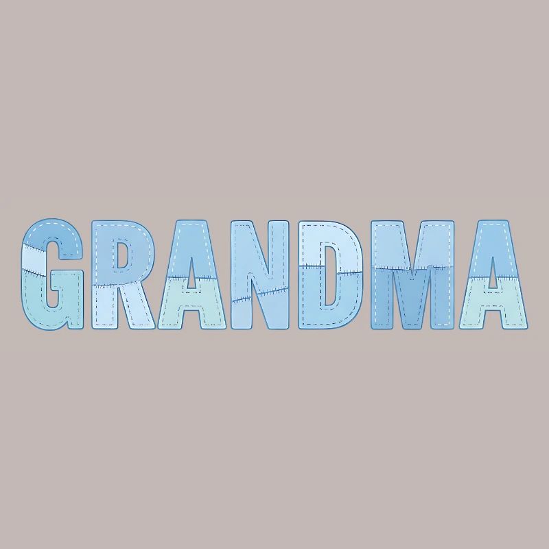 Nähte der Oma – Blau gestickt Patchwork