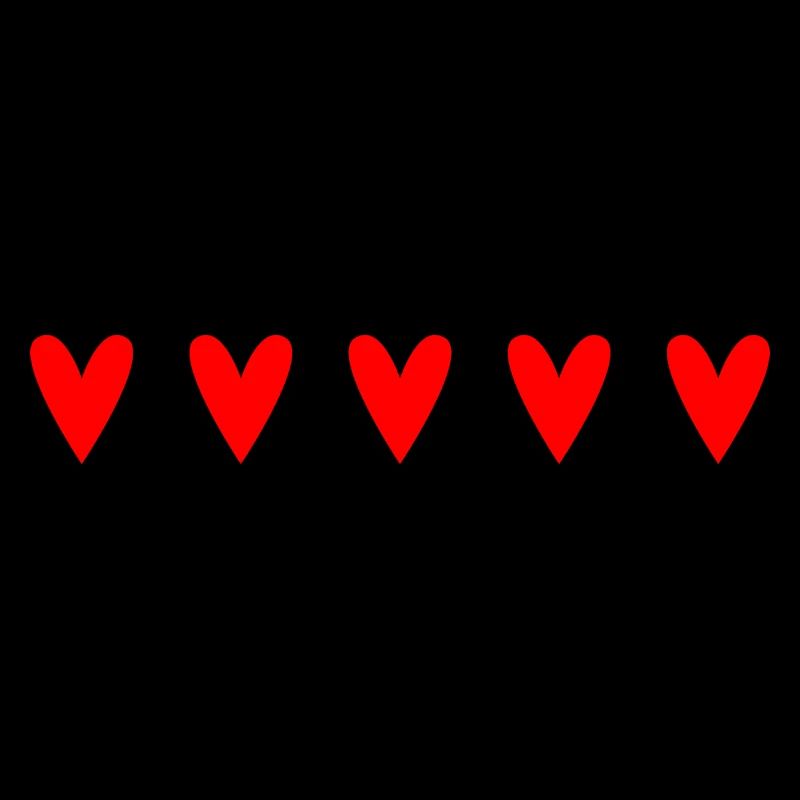 Passionate red hearts in unique pattern