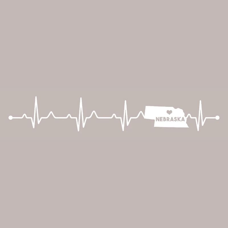 Nebraska State Heart Outline Cornhusker Pride