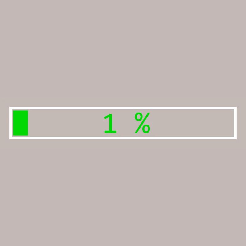 Loading Bar Green 1% outline White