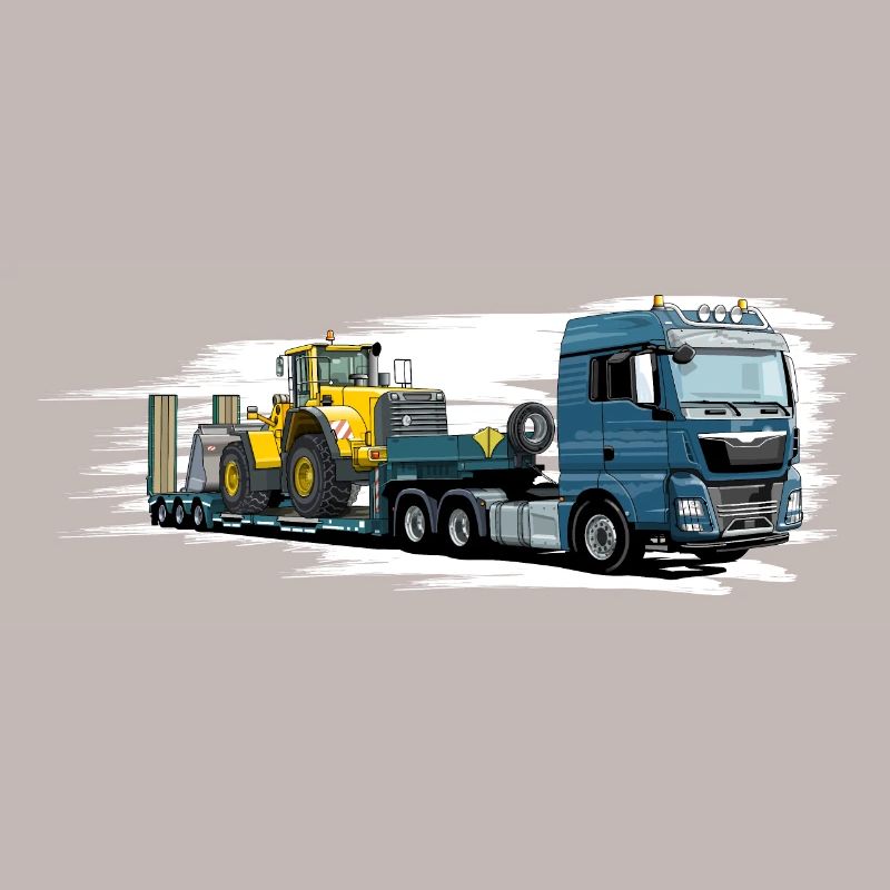 Low-loader with wheel loader