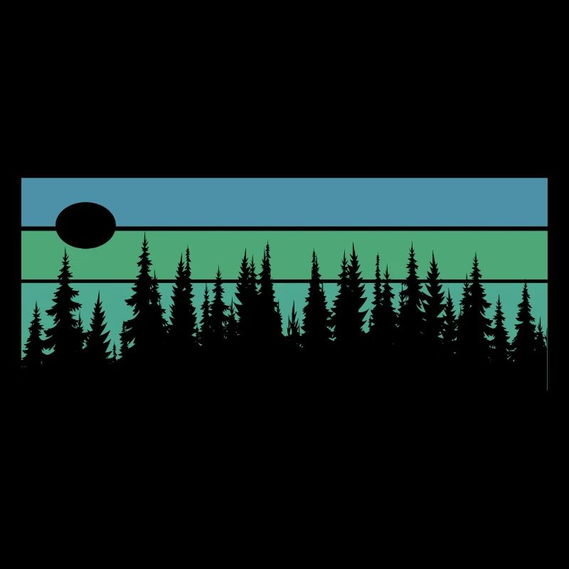 Forest Wood Retro Vintage Trees