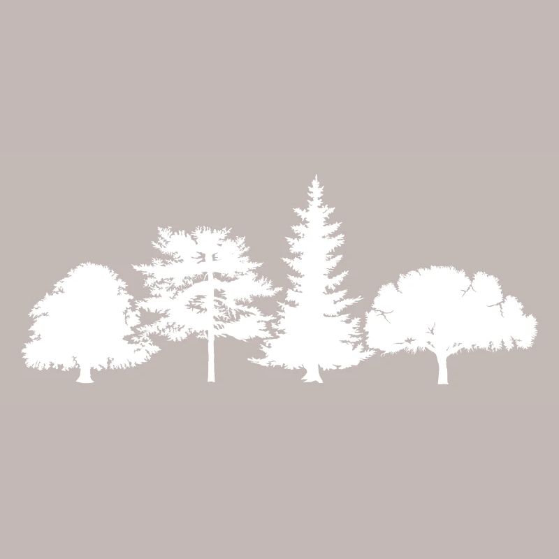 Baum Eiche Birke Fichte Mischwald Symbol Logo icon