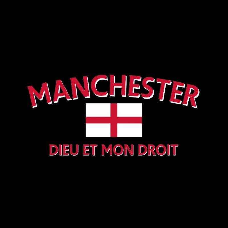 T-shirt à devise du drapeau de Manchester