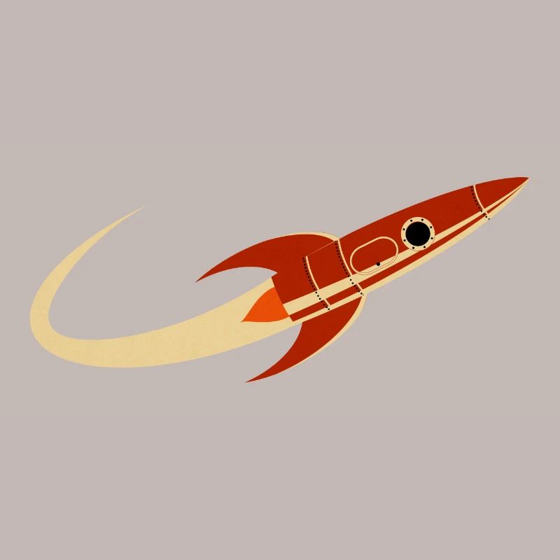 Fusée spatiale rouge