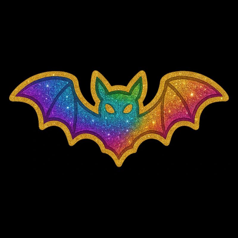 Rainbow Glitter Bat