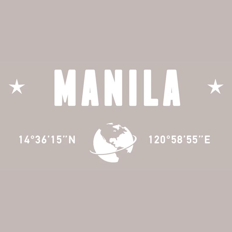 Manila Philippines Coordinates Planet Earth White