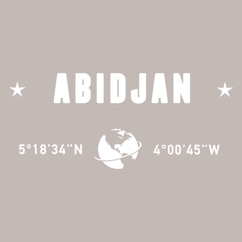 Abidjan Ivory Coast Coordinates Earth White