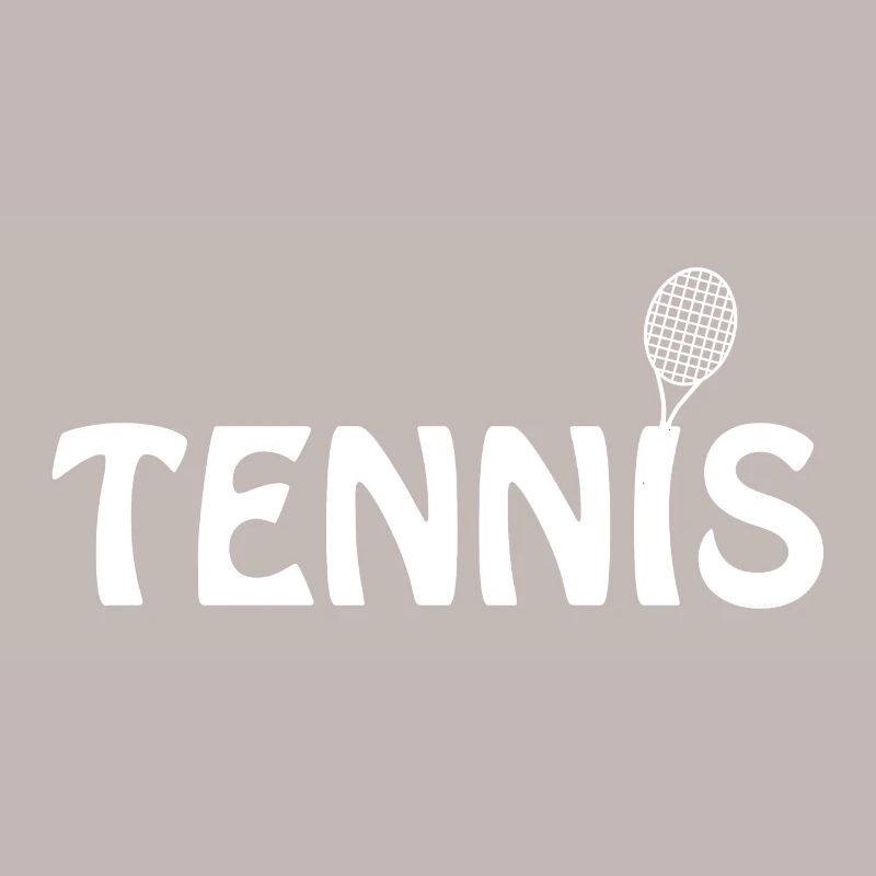 Tennis Racket White Text