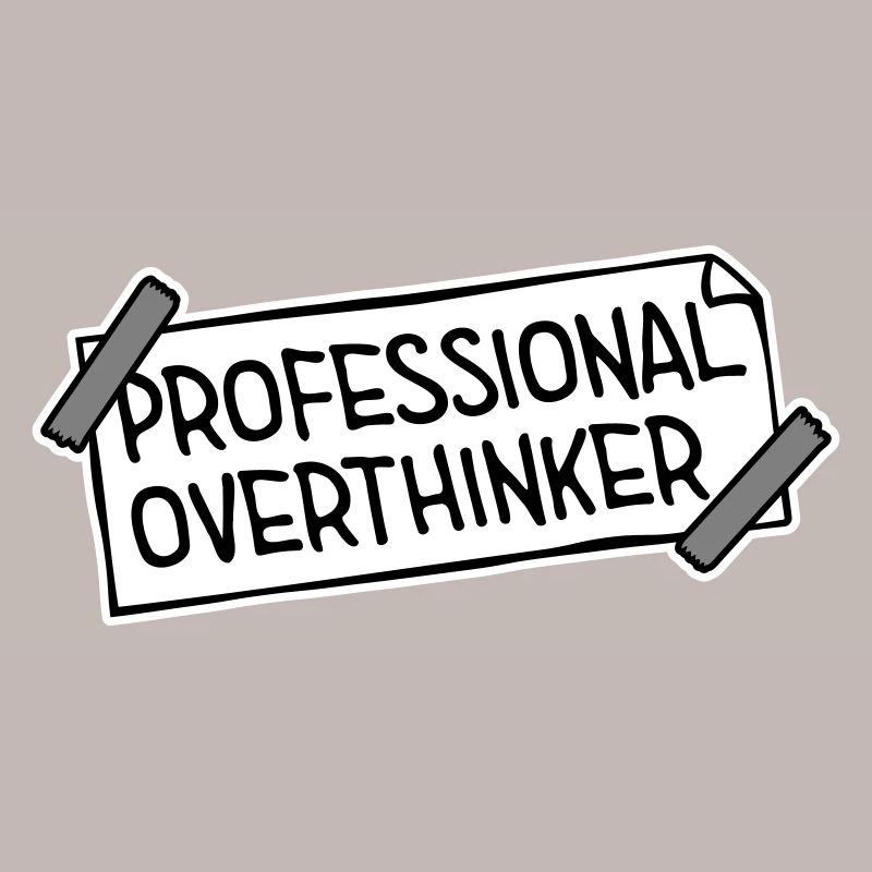 Professional Overthinker Funny Brooding Anxiety Logo