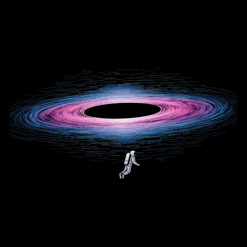Astronaut with energetic black hole