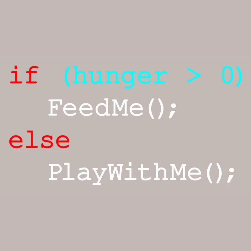 If hunger feed me else play with me - JavaScript