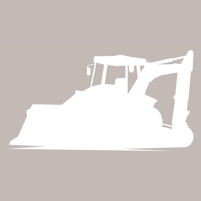 Excavator operator and construction equipment operator Silhouette –