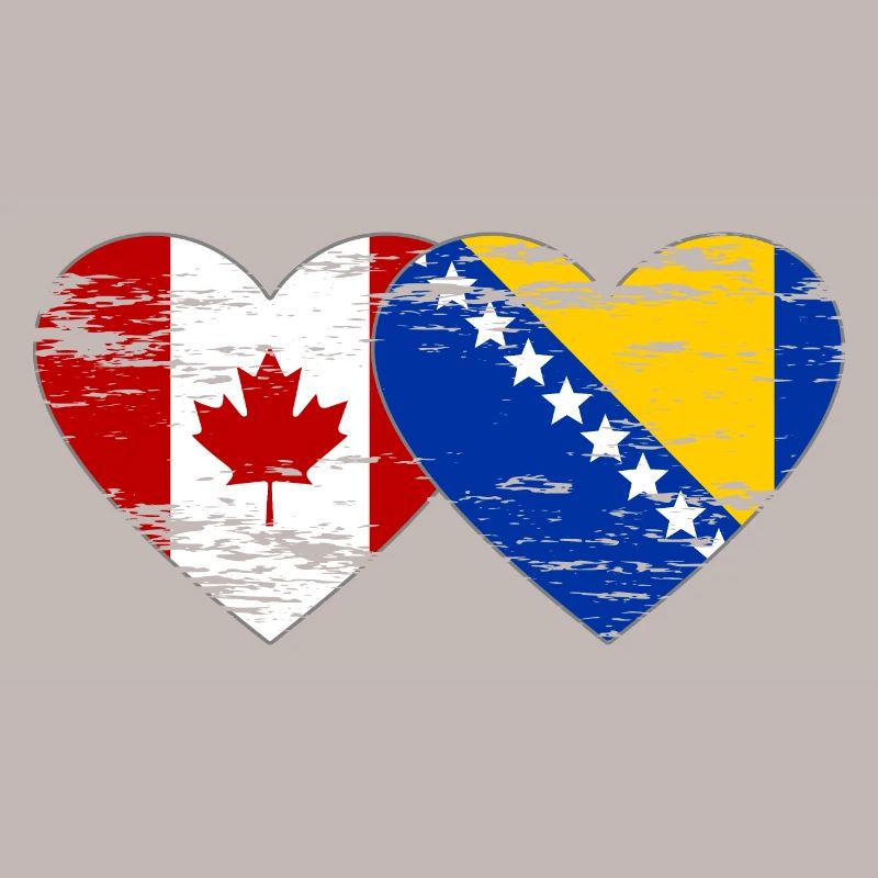Canada Bosnie drapeau coeur utilisé