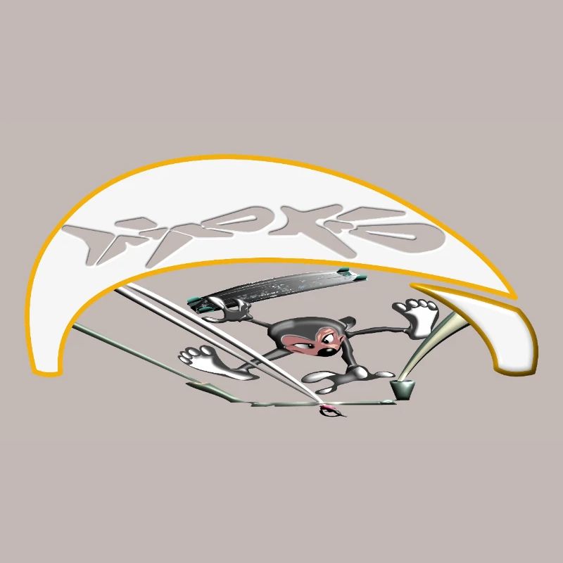 Aktiver Kiter mit dynamischer Flugbahn