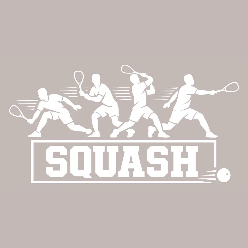 Séquence d’action rétro de joueurs de squash Art de silhouette