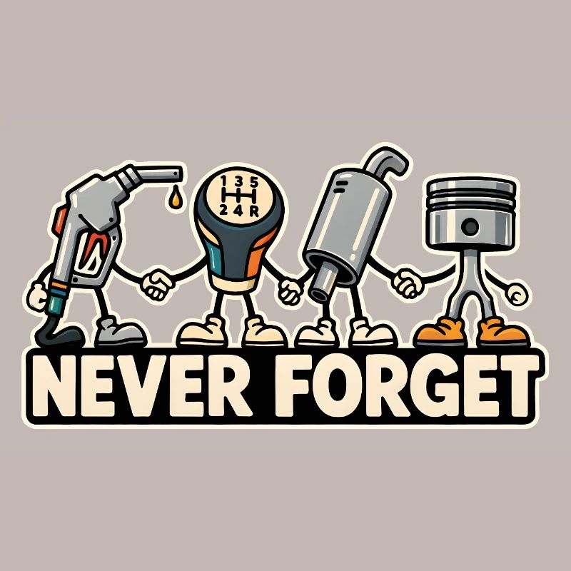 Never Forget – Combustion Engine Car Retro Design