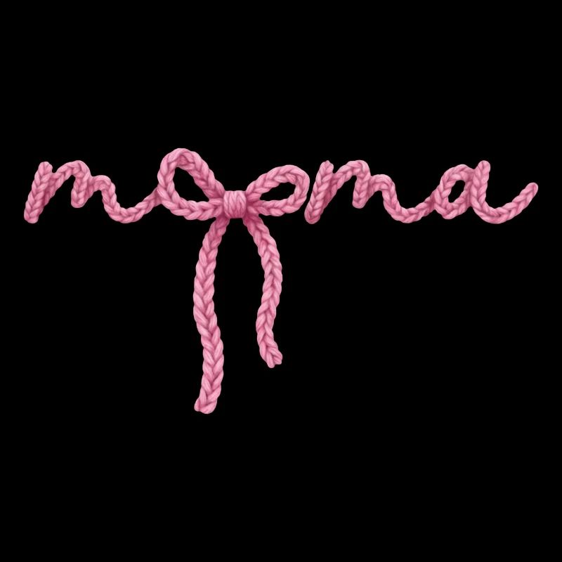 Mama mit Schleife Strickmuster Design rosa