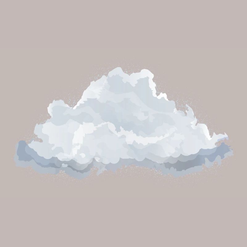 single drawn fluffy white cloud