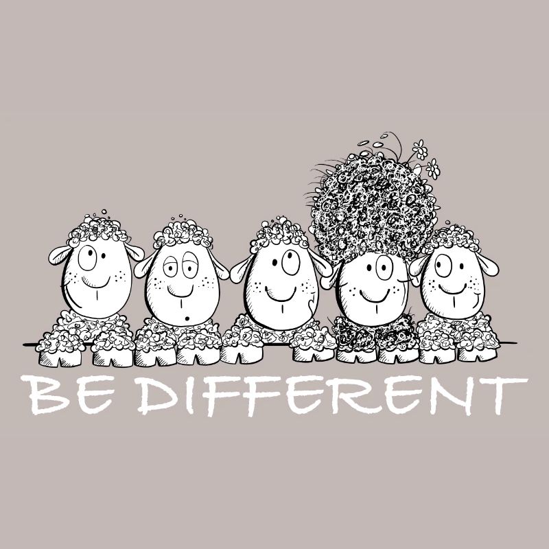 Be Different Schafe mit Spruch
