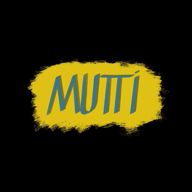 Lettrage Mutti avec explosion de couleurs