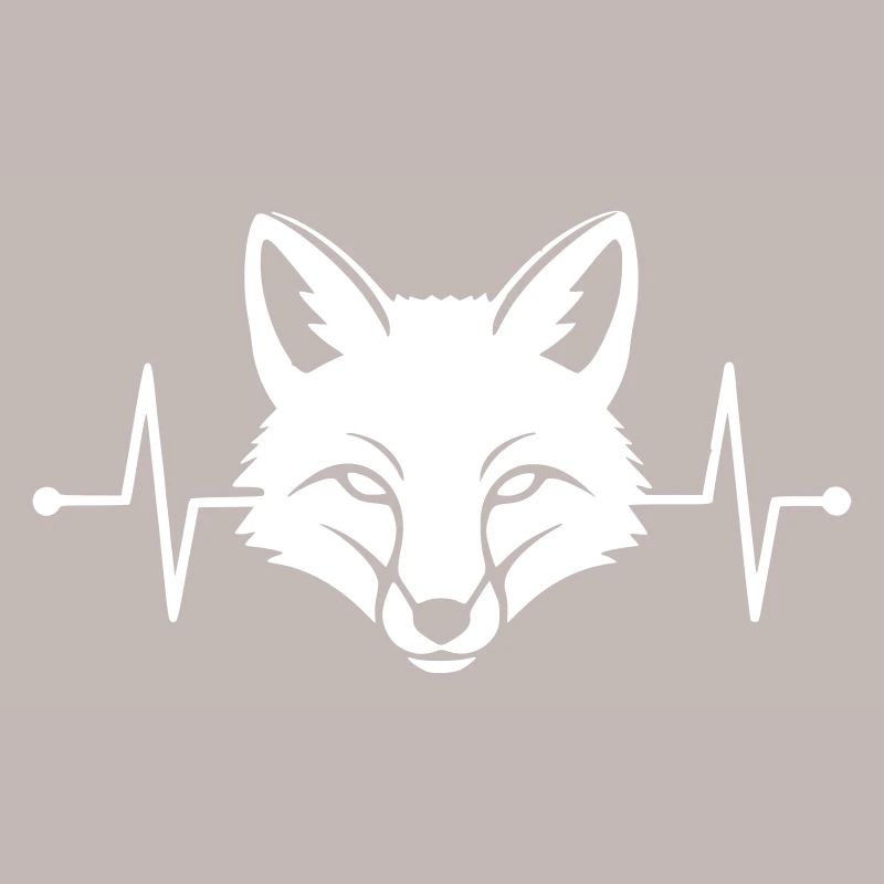 Fox Heartbeat ECG Line Clean Vector