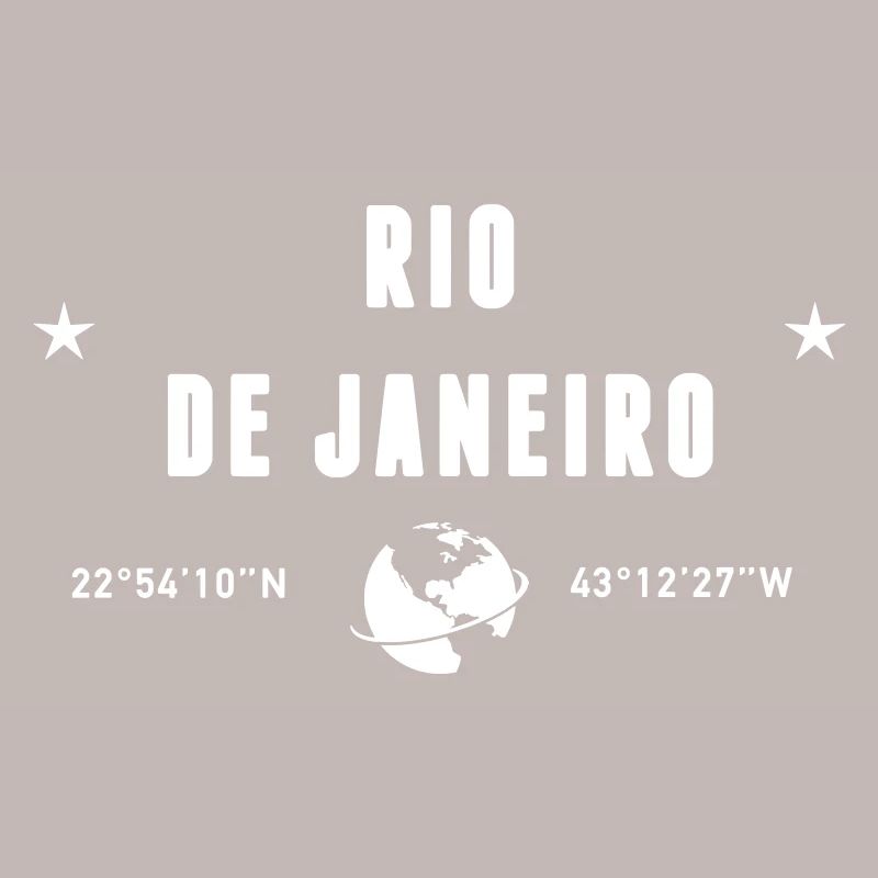 Rio De Janeiro Coordinates Earth White