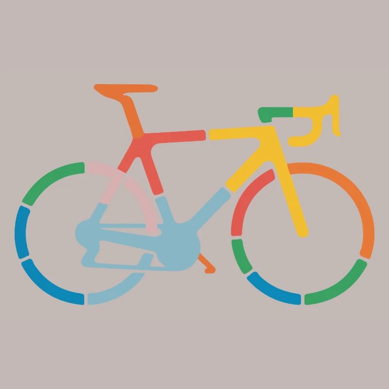 Conception d’art de ligne de vélo colorée