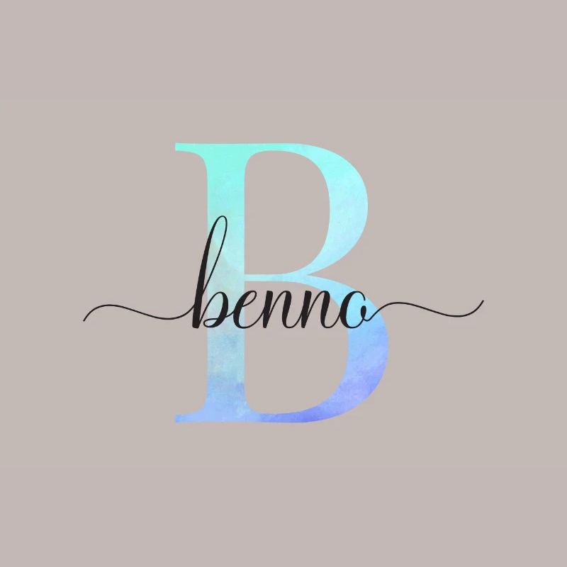 B| Monogramme | Nom | Benno | Aquarelle