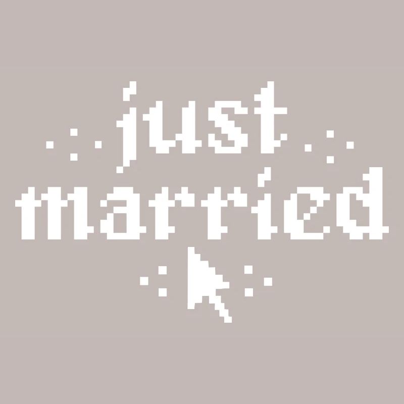 Just Married Pixel Mouse Pointer Wedding Gift