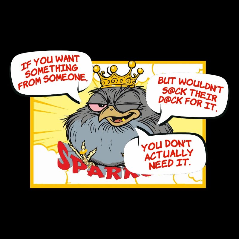 Royal crow with spark slogan