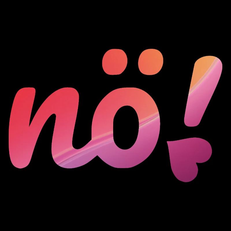 Non, dégradé néon rose & violet avec le slogan Non.