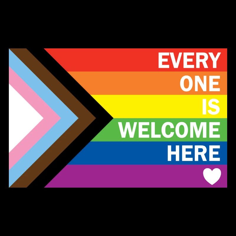 Progress Pride Flag – Everyone Is Welcome Here 
