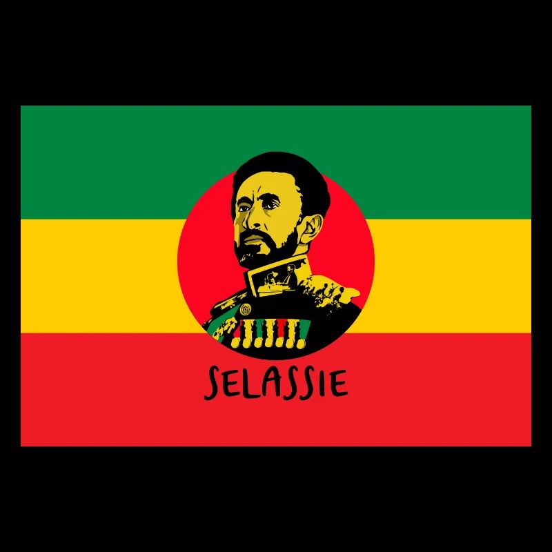 DRAPEAU REGGAE - HAILÉ SÉLASSIÉ - JAH RASTAFARI