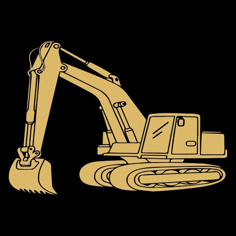 Excavator Driver Silhouette - Construction Equipment Operator