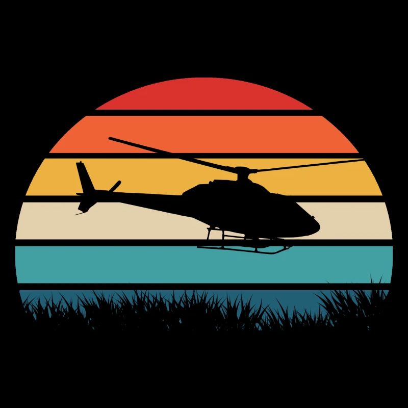 Helicopter Pilot Retro Gift