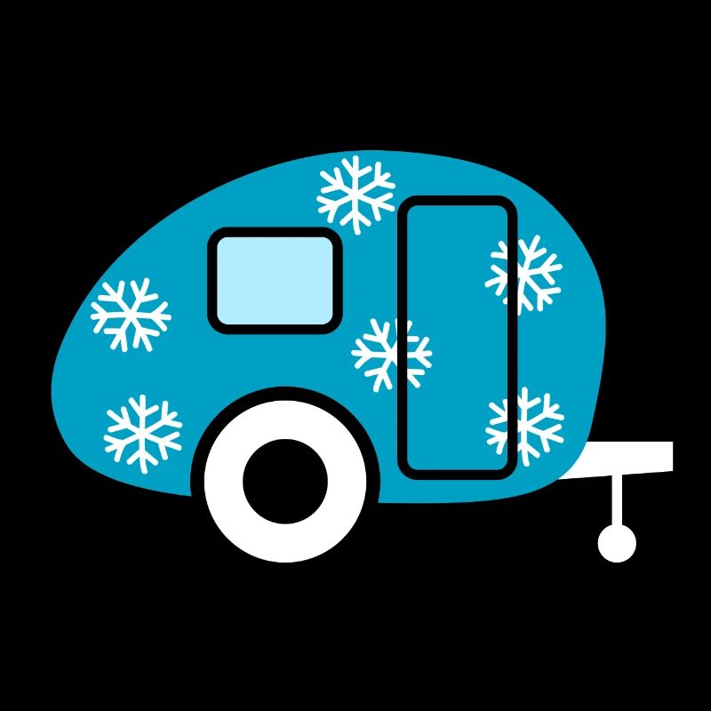 Caravan Camping Schnee Schneeflocken Winter Fan