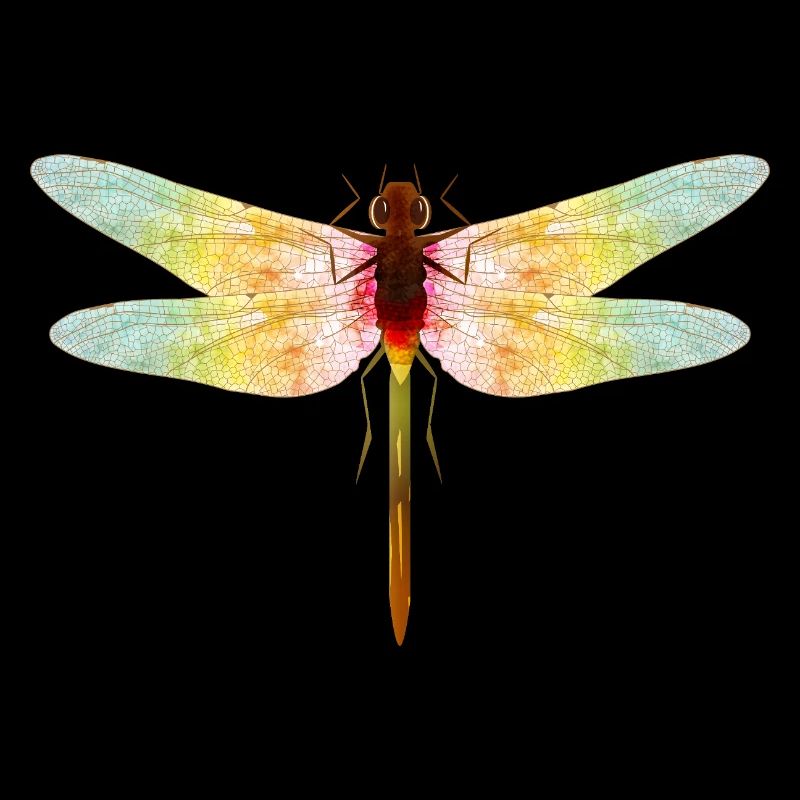 Libellule irisée – motif insecte en filigrane
