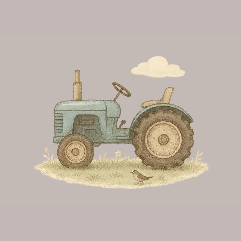 Blauer Oldtimer-Traktor