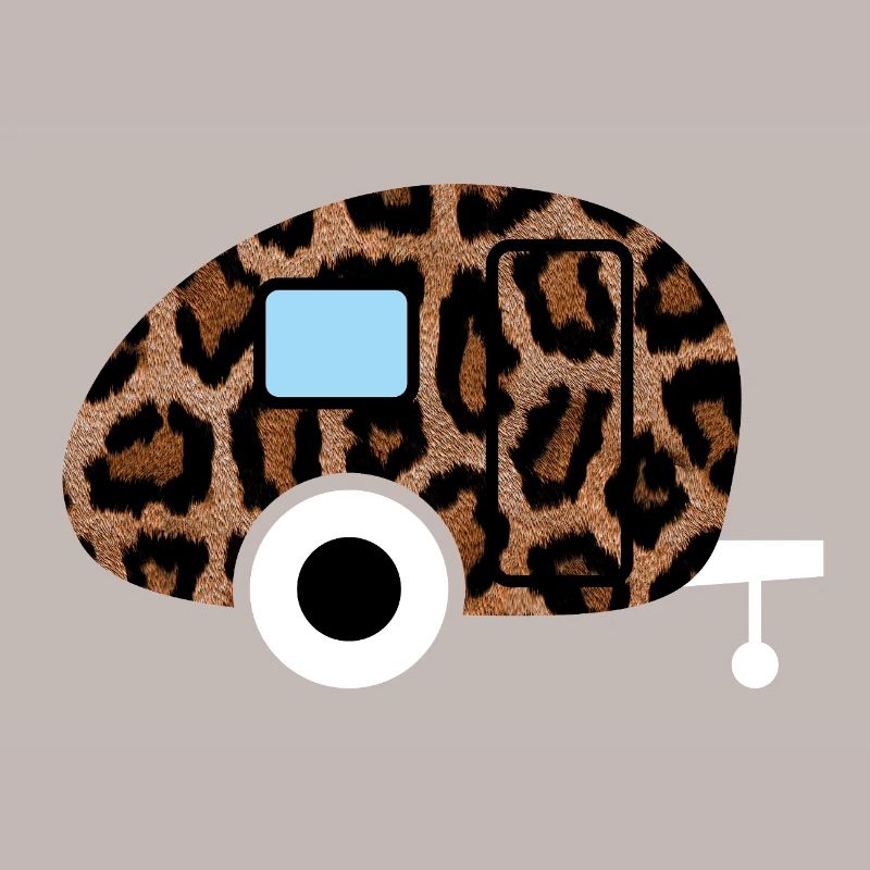 Caravane Wohnwagen Leopard Leolook Camping Retro