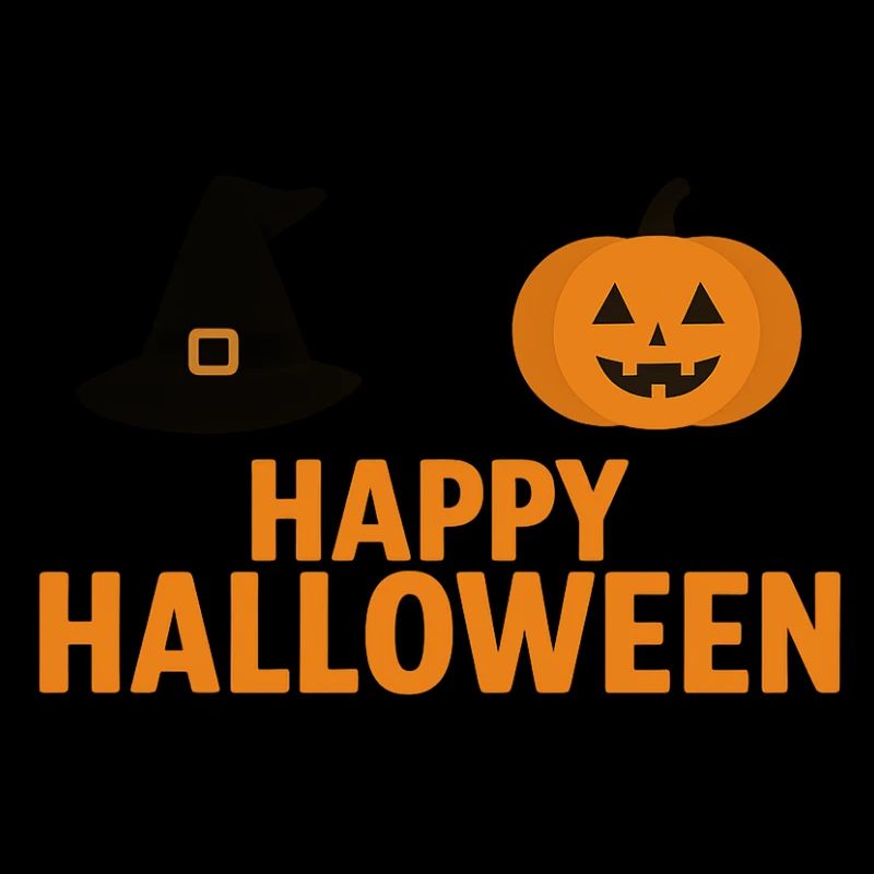 Halloween Pumpkin & Witch Hat Design