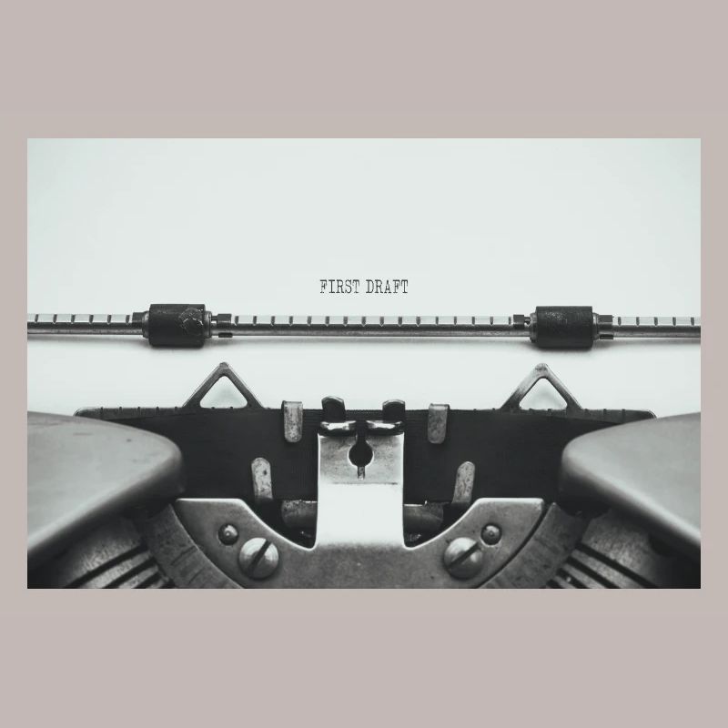 First Draft Typewriter Writer Poster Design