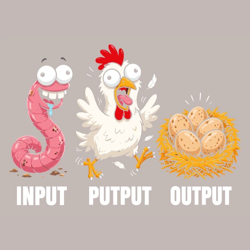 Input Output Trio: Rooster Worm Eggs