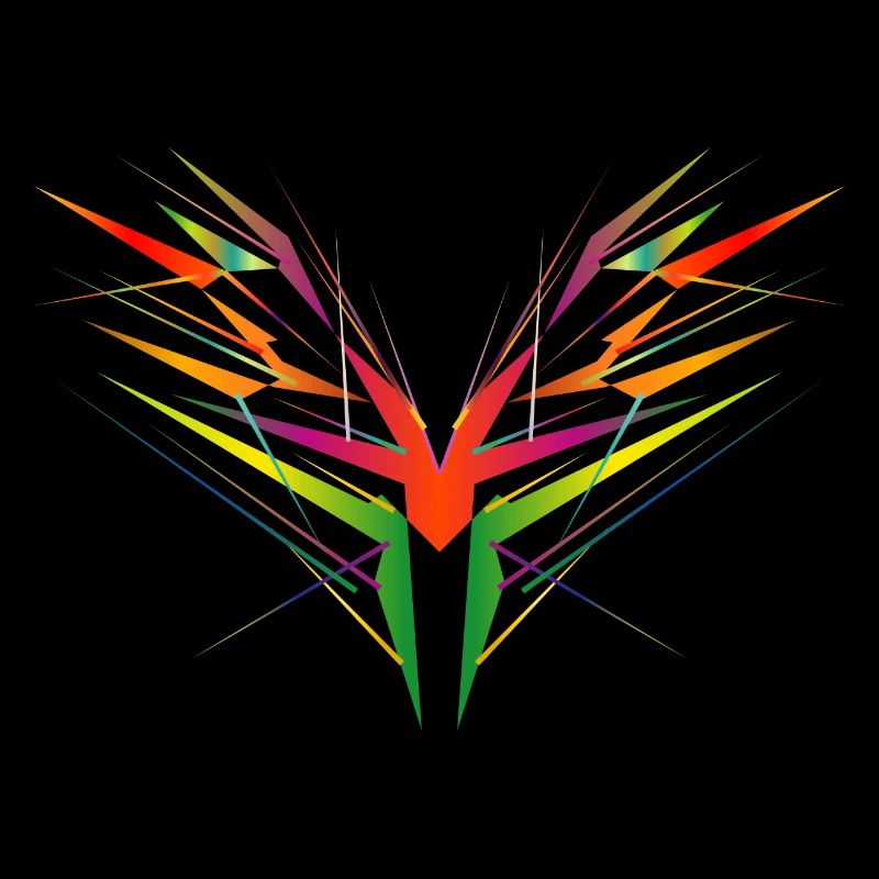 colorful abstract wing shape