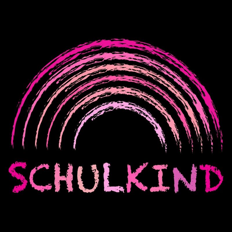 Schulkind Kreide Regenbogen pink zur Einschulung