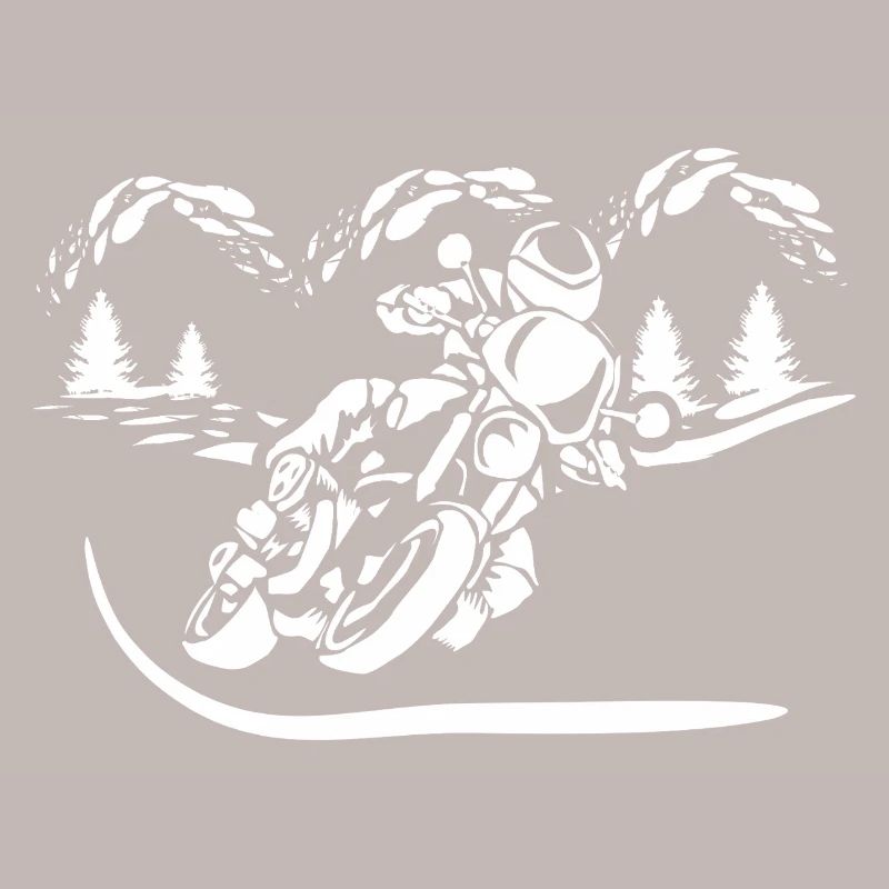 Motorrad Waldsilhouette