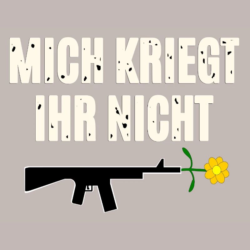 Pression de protestation avec une arme et une fleur