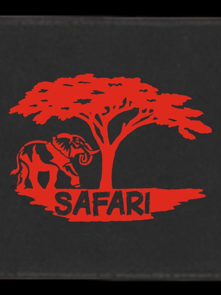 Safari and red elephant