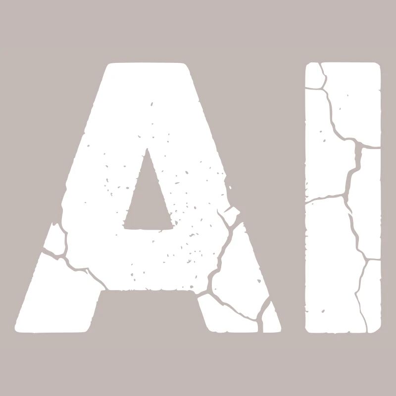 AI Artificial Intelligence Text Grunge Vektor